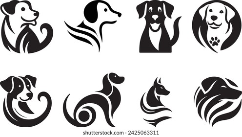 dog silhouette logo useful white background