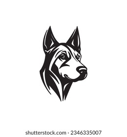 Dog silhouette logo vector on white background