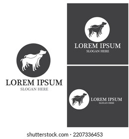 Dog silhouette logo vector template