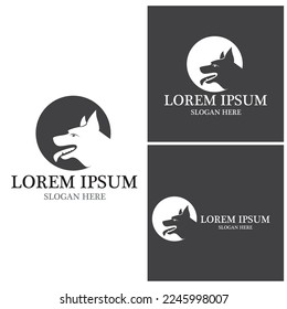Dog silhouette logo vector template