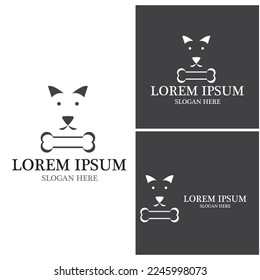 Plantilla vectorial de logotipo de silueta de perro