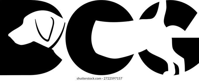 Hund Silhouette negative Raum Typografie Logo-Design für Haustier Branding
