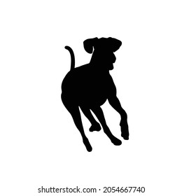 Dog Silhouette on isolated background. Vector drawing
