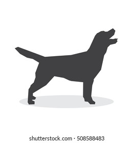 Dog silhouette on a white background. Vector illustration