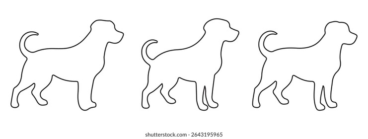 dog silhouette with outline stroke.