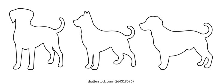 dog silhouette with outline stroke.