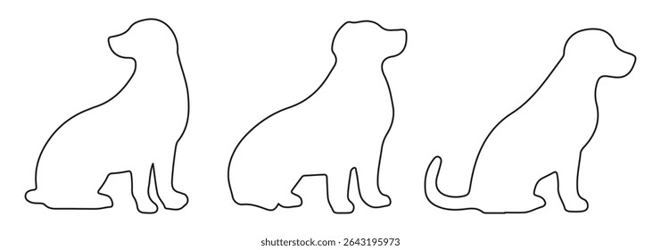 dog silhouette with outline stroke.