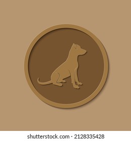 Silueta de perro con efecto de corte de papel