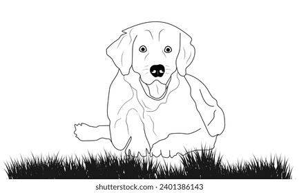 Dog Silhouette And Pet Outline Set On White Background Vector