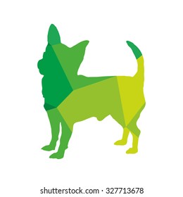 dog silhouette polygonal and triangular for logo or icon