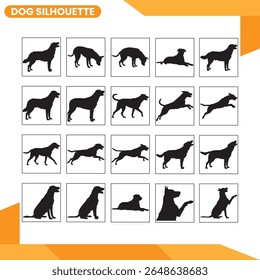 Dog Silhouette Pose Collection Set