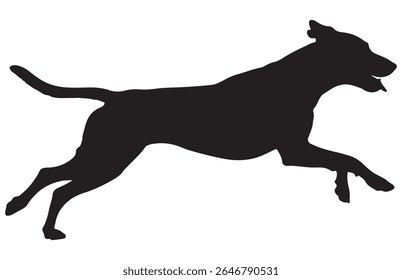Dog Silhouette Running Action Pose