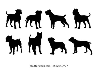 dog silhouette set cane corso vector design illustration