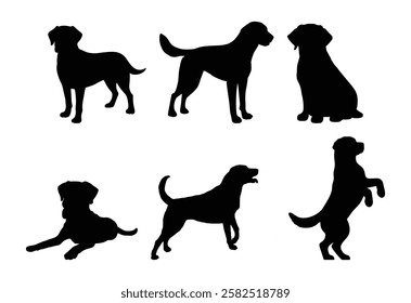 dog silhouette set labrador vector design illustration