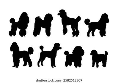 dog silhouette set puddle vector design illustration