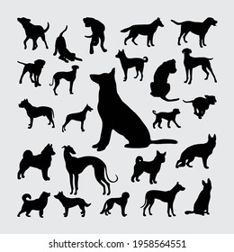 Dog Silhouette. A set of dog silhouettes