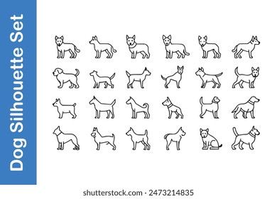Dog Silhouette Set with vector collections. 