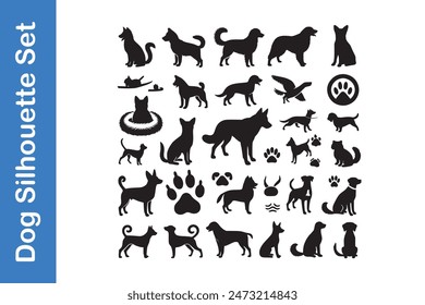 Dog Silhouette Set with vector collections. 