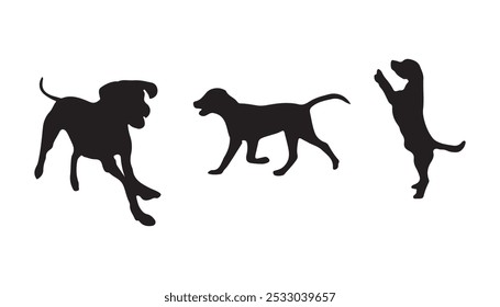 Dog silhouette set  vector illustration on white background