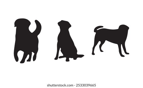 Dog silhouette set  vector illustration on white background