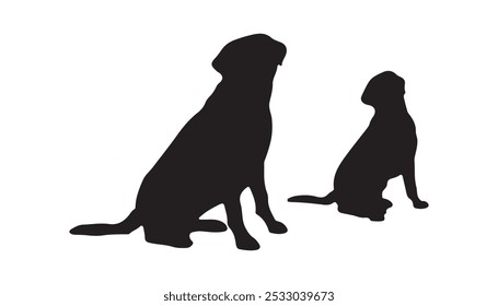 Dog silhouette set  vector illustration on white background