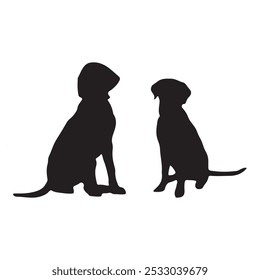 Dog silhouette set  vector illustration on white background