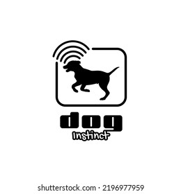 Dog Silhouette With Signal Icon For sniffer dog Logo Symbol