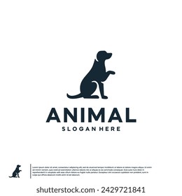 dog silhouette , sitting , creative design , logo vector.