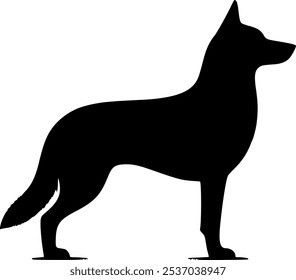 Dog silhouette style Victor illustration with white background 