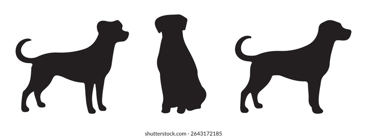 Dog Silhouette. Dog Silhouette in various poses.