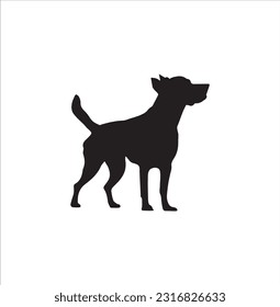 Una silueta de perro de arte vectorial.