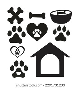 Dog Silhouette Vector Art, Icons design