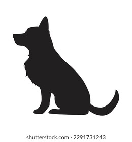 Arte vector de silueta de perro, diseño de iconos