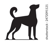 dog silhouette vector art illustration