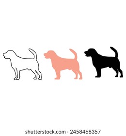 Dog silhouette vector art illustration