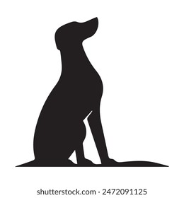 dog silhouette vector art illustration