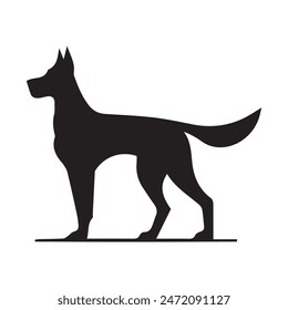 dog silhouette vector art illustration