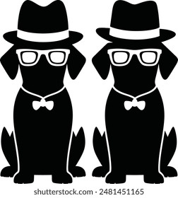 dog silhouette vector art illustration