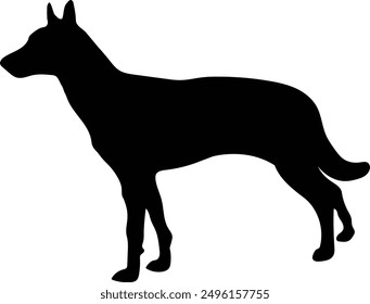 Dog silhouette vector art illustration black silhouette dog.