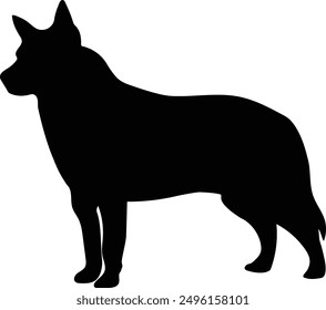 Dog silhouette vector art illustration black silhouette dog.