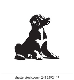 Dog silhouette vector art illustration