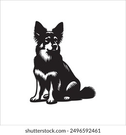 Dog silhouette vector art illustration