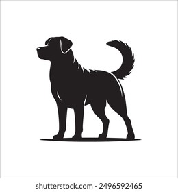 Dog silhouette vector art illustration