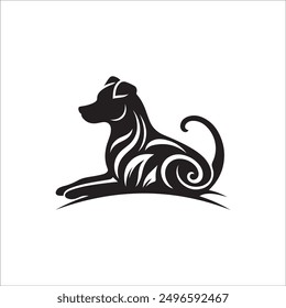 Dog silhouette vector art illustration