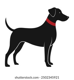 illustration d'Image vectorielle en silhouette de chien sur fond blanc.