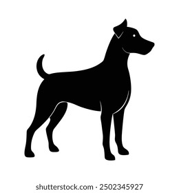 dog silhouette vector art illustration on a white background.