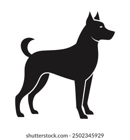 dog silhouette vector art illustration on a white background.
