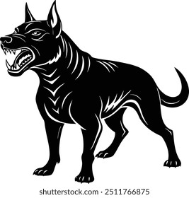 Dog silhouette vector art illustration.