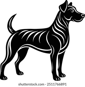 Dog silhouette vector art illustration.
