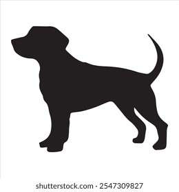 Dog silhouette vector art illustration.